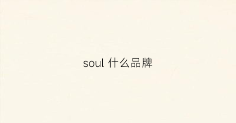 soul什么品牌(soulmi是什么品牌)